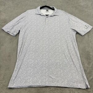 Anderson Ord‎ Polo Shirt Mens M Gray Geometric Print Performance Golf Athletic